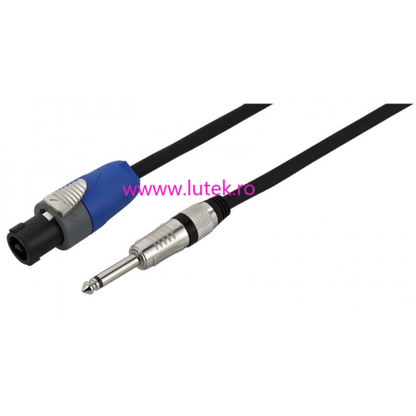 Cablu boxe cu mufa spekon si jack mono 6,3 mm (SJ-5m) - www.lutek.ro